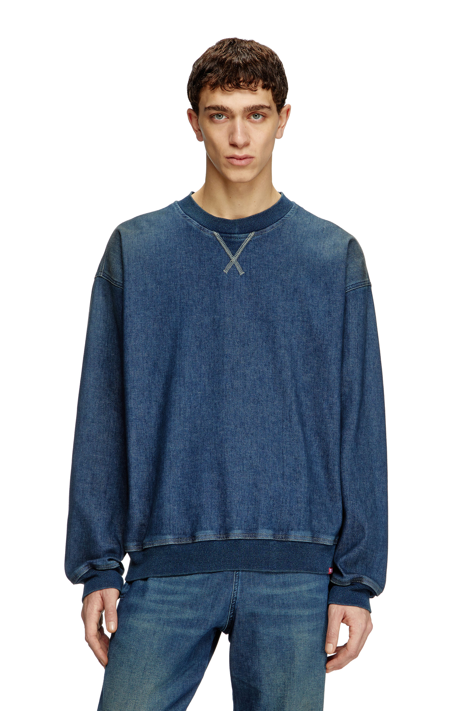 Diesel - D-KRIBY-S TRACK, Felpa in Track Denim Unisex in Blu - 2