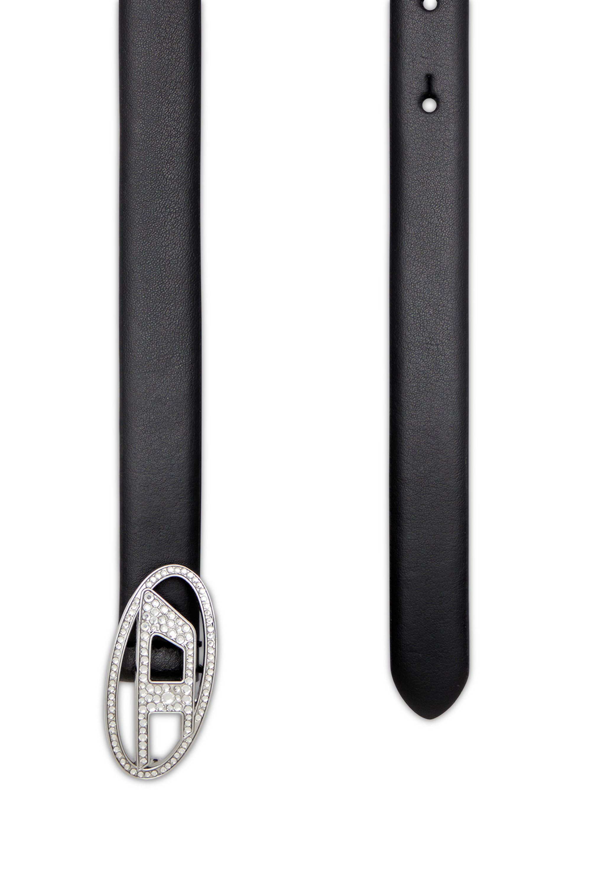 Diesel - B-1DR STRASS 20, Cintura sottile con fibbia gioiello Donna in Nero - 2